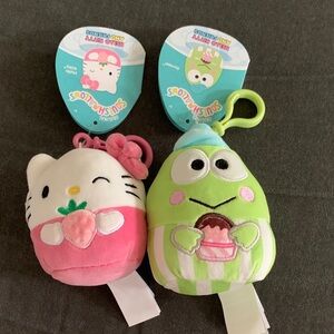 NWT Squishmallows Pink and Green Plush Duo Charms